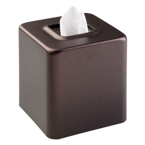 mDesign Metal Square Tissue Box Cover 